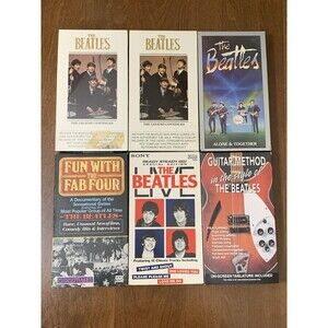 Beatles 6 VHS Tape Lot! RARE Sealed "Legend Continues" + Live & Instructional!
